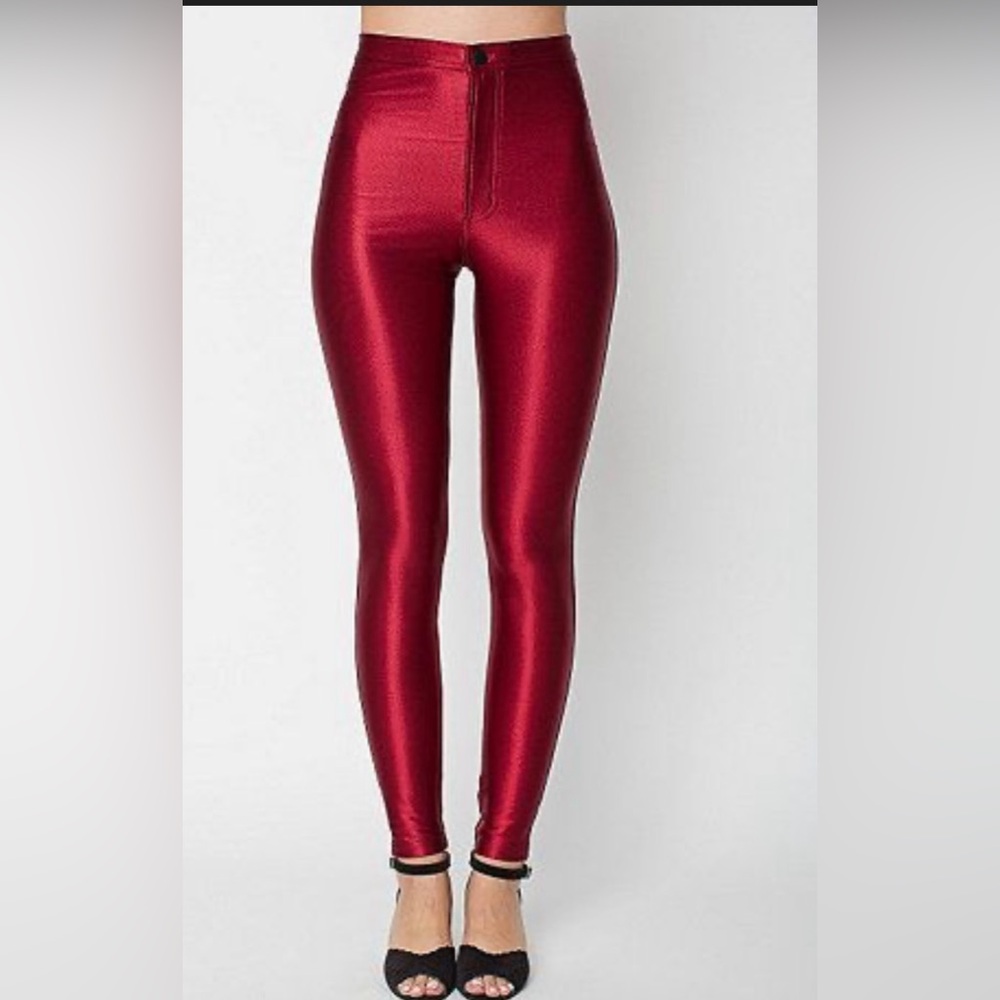 American Apparel Disco Pant in Cranberry Red